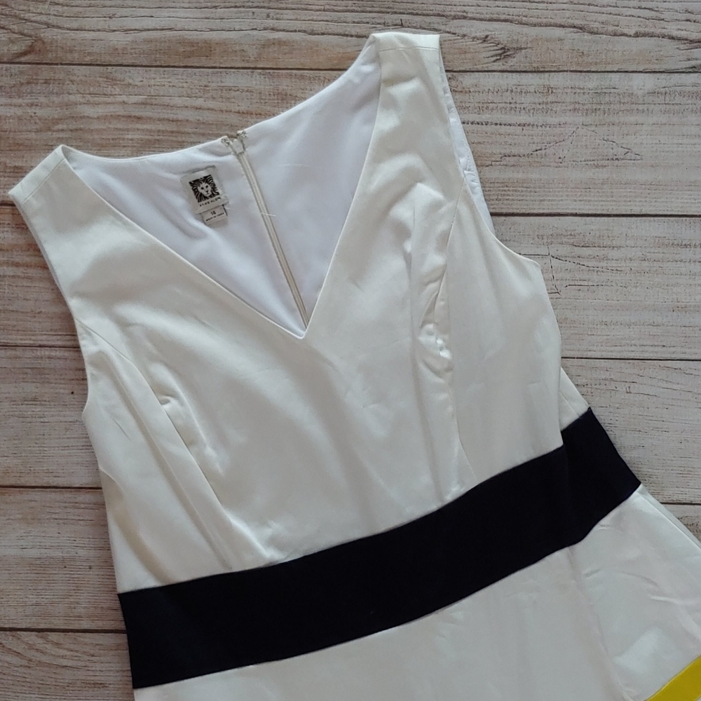 NWT ANNE KLEIN STRIPED FIT AND FLARE DRESS SIZE 14 - Picture 3 of 8